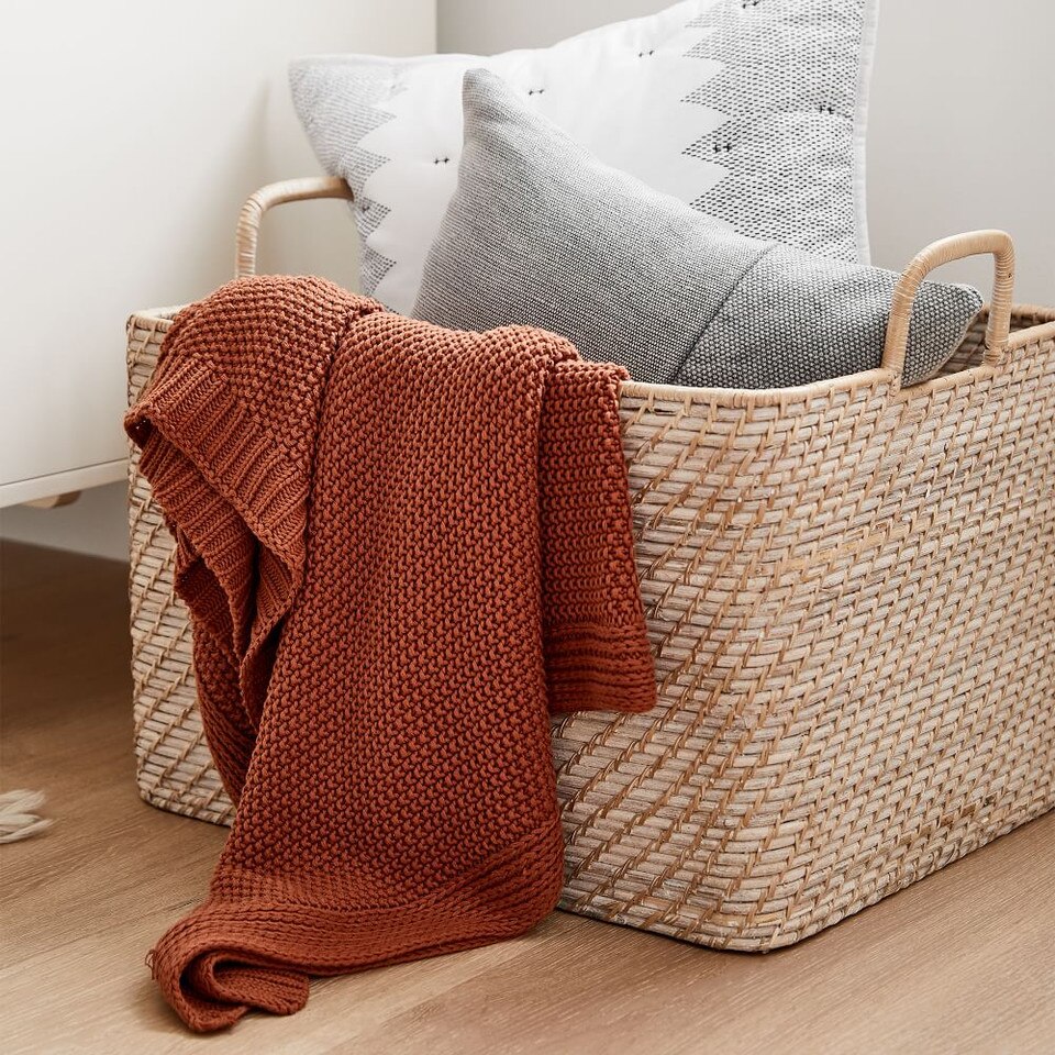 Modern Weave Oversized Storage Basket w/ Handles West Elm Australia